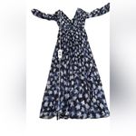 Monique Lhuillier RTR ML Melanie Black White & Blue Floral Maxi Dress Sz 0 Photo 13