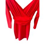 Chiara Boni La Petite Robe Red Pleated V-Neck Cocktail Sheath Dress US 8 / EU 44 Photo 2