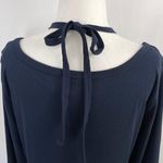 Dual Nature New  Halter Cutout Long Sleeve Dress Ribbed Knit Mini Navy Blue Photo 8