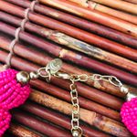 Charming Charlie  Braided Pink Seed Bead Necklace Photo 3