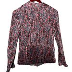 Vince  Pink berry blooms pleated shirt blouse sz S Photo 6