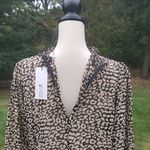 Molly Bracken NWT  Animal Print Elastic Wrist Blouse Photo 5