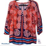 Figueroa & flower paisley popover blouse floral Blue Size undefined Photo 10