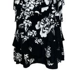 White House | Black Market Black & White Floral Ruffle Tiered Top EUC Size Small Photo 5