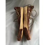 Embroidered Beaded Lace Up Ballet Brown Espadrille Flats Shoes Bohemian Fairy Size 9.5 Photo 3