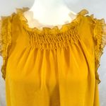 Max edition mustard yellow gold ruffle trim smocked top size medium Photo 1