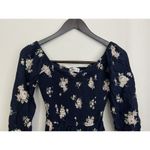 Hollister  Navy Blue Floral Off Shoulder Smocked Romper Coquette Babydoll Y2K Photo 2