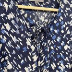 Classiques Entier  Blue Abstract Print Silk Long Sleeve Boho Blouse Womens M Photo 2