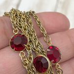 Ruby Vintage Garnet/ Bezel Chain 27.5” Long Necklace Photo 11