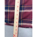 Womens Alygne Flannel Shirt Medium Burgundy Plaid Long Sleeve Button Up Cotton Red Photo 11