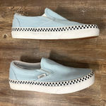 Vans  Checkerboard Check Foxing Cool Blue Classic Slip-On Sneakers 7 Casual Photo 4