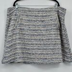 Loft Tweed Plus Size A Line Skirt Striped Blue White Orange Pockets Plus Size 22 Photo 0
