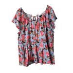 Torrid  Floral Print Blouse Smocked Waist‎ Tie Back Plus Size Top 3 Photo 1