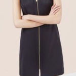Ted Baker  Navy Textured Blue Zip Shift Dress Size‎ 1 Small 4 Photo 0
