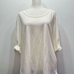 Simply Noelle Ivory Top with 3/4 Tab Sleeves & Crisscross Back Straps S-M Photo 2