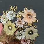 LIA Signed Pot of Flowers with Garden Tools Gold Photo 9