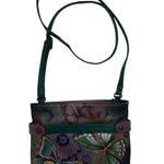 Anuschka Medium Butterfly Floral Painted Crossbody Leather Purse Shoulder Bag Photo 1