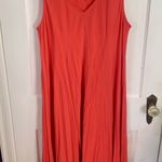 Soft Surroundings Orange Sleeveless V-Neck Maxi Sun Dress W-750 Size L Petite Photo 0