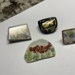Lot Of 4 Pretty Handmade Costume Brooch Pin Handcrafted Costume Jewelry Photo 7