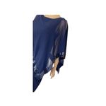 Scarlett Navy Blue Beaded Cape dress Formal Mother Of The Bride Size 8 Photo 4