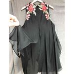 Lucci Lu Womens Cocktail Dress Embroidered Floral Asymmetrical Size 22 Photo 2