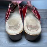 Dansko  Women Sela Red Metallic Crinkle Patent Leather Slip On Sandal,Size US 8 Photo 2