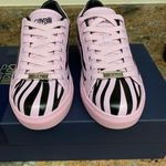 Roberto Cavalli NEW Zebra Print Tennis Shoe Pink Black Photo 3