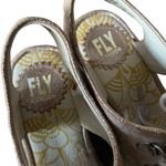 Fly London  Ylfa Gold Metallic Leather Lace Up Wedge Shoes size 35 US 5 Photo 7