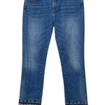 Driftwood Colette Crop Jeans Women’s Size 28 Embroidered Cuff Straight Leg Photo 0