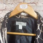 Dressbarn Women's 3/4 Sleeve Waterfall Front Animal Print Jacket Size 18/20 Brown Photo 4