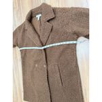 Carole Wren Teddy Coat Brown Sherpa Long Coat Women's XL Double Breasted Photo 6