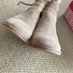 Elaine Turner  Sawyer Sand Suede Nude Heeled Booties Shoes Size 7 Side Zip EUC Photo 10