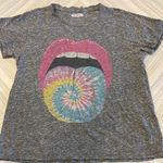 Lauren Moshi  Women’s Gray Graphic Tee with Colorful Lips Design - Size XS Photo 0