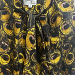 Milly Silk Peacock Feather Print Sleeveless V-Neck Top with Bow Accent, Size 0 Photo 1