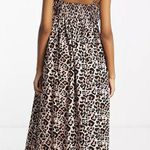 ASOS NWT DESIGN cotton pleat bust midi babydoll sundress in animal print Size 8 Photo 1