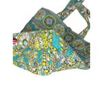 Vera Bradley Quilted "Peacock" Tote Handbag Teal Blue Medium Bag Photo 7