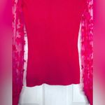 Almost Famous Juniors Square neck top puff sheer long sleeves medium Photo 2