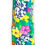 Vintage 90s Jams World Floral Sleeveless Dress Blue Pink Hibiscus Floral Print Size XS Photo 10