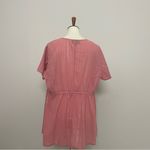 Lane Bryant Top Tunic Faux Wrap Flutter Sleeve Shimmery Metallic Pink Gold Photo 7