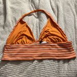 H&M 3X knitted orange stripe cropped halter top Photo 2