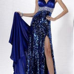 Tiffany Designs Womens  Exclusive 46837 Blue Ball Gown Prom Dress - Sz 12 Photo 0