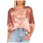 Free People  Women's Long Sleeve Be Free Tie Dye Tee Shirt Top Orange Small Photo 1