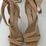 Karl Lagerfeld Nude Suede Heels Photo 0