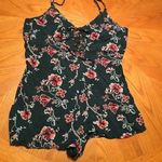 Forever 21 Floral Lace Up Romper Photo 0