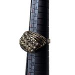 Vintage Rhinestones and Gold Tone Multi Textured Ring Size 6 Fashion Jewelry Photo 2
