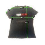 Vintage Y2K Vote 2004 Black Tshirt Womens Medium 110204 Red White Graphic Print Photo 3
