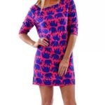 Lilly Pulitzer  CASSIE KISSY PINK TUSK IN SUN COTTON 3/4 SLEEVE PULLOVER DRESS S Photo 1