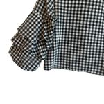 ZARA Womens Crop Top XS Black White Gingham Check Ruffle Sleeve Preppy Coastal Photo 4