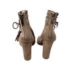 Bamboo  Faux Suede Cut Outs Peep Toe Zip Ankle Harness Bootie Brown Size 8.5 Photo 3