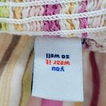 Old Navy Halter Dress Womens M Multicolor Striped Baby Doll Smocked Cinch Maxi Photo 4